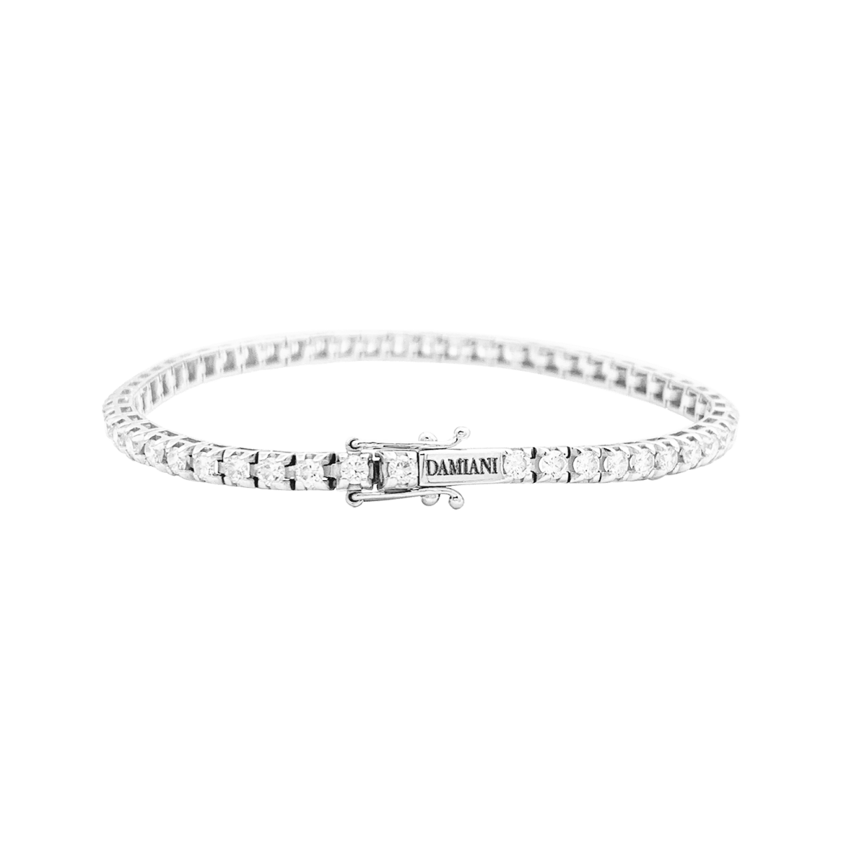 Ligne tennis Damiani or blanc, diamants. - Maison Eloe
