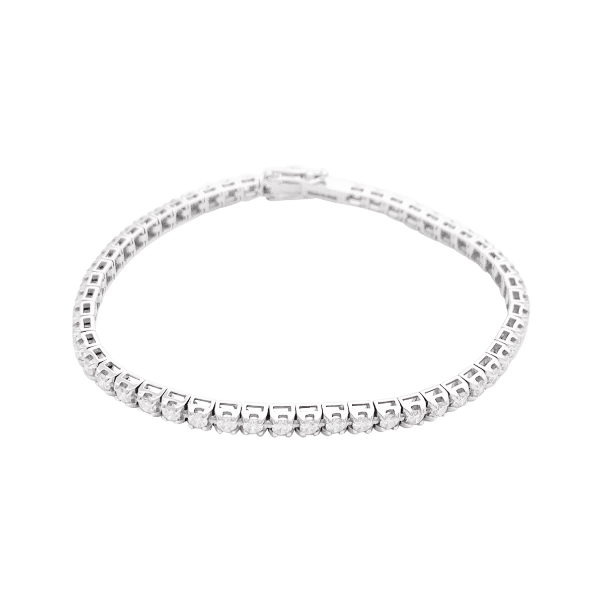 Ligne tennis Damiani or blanc, diamants. - Maison Eloe