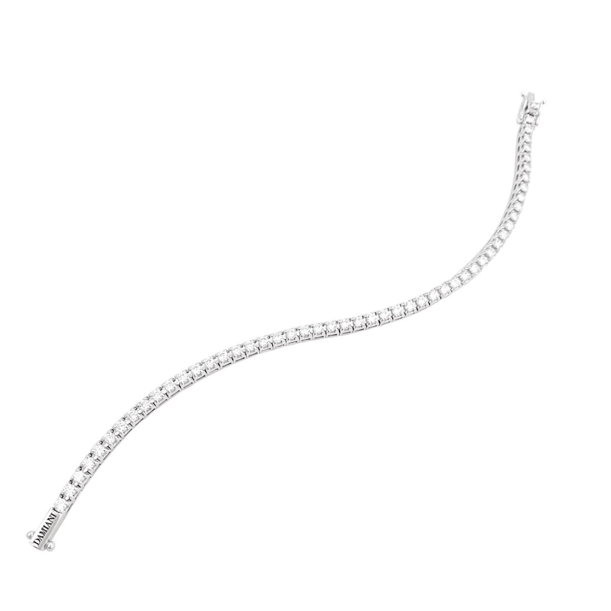 Bracelet Ligne tennis Damiani or blanc, diamants. - Maison Eloe