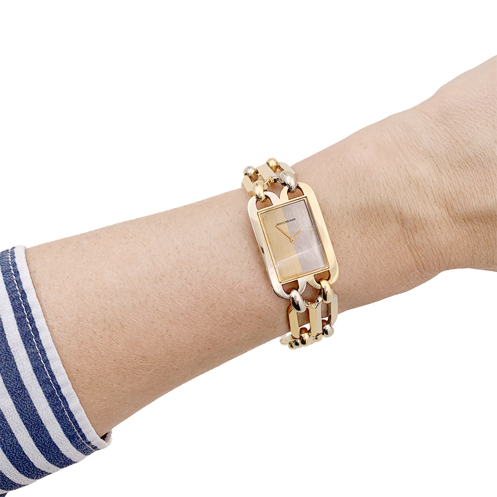 Vintage Boucheron watch, two golds.