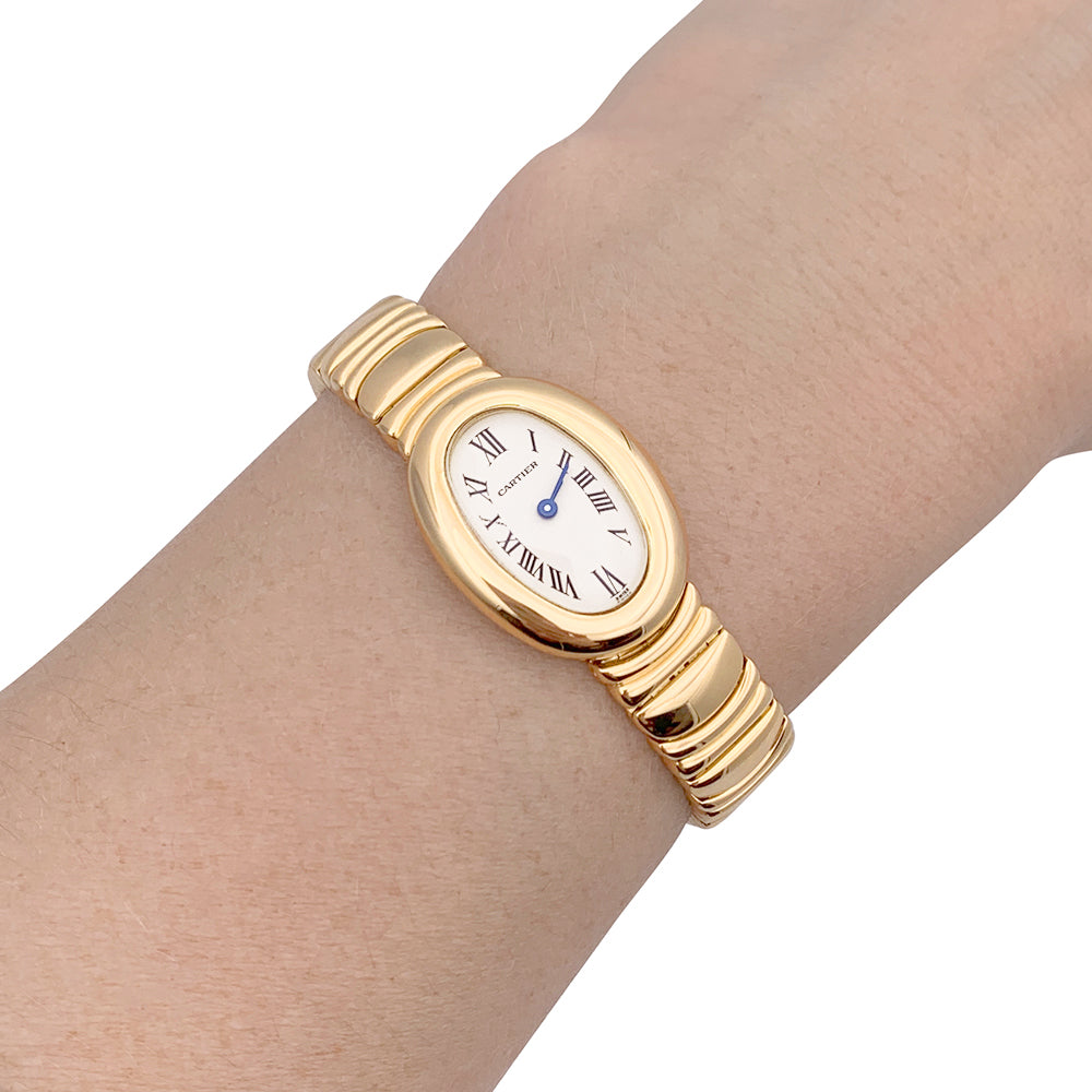 Cartier watch, "Mini Baignoire", yellow gold.