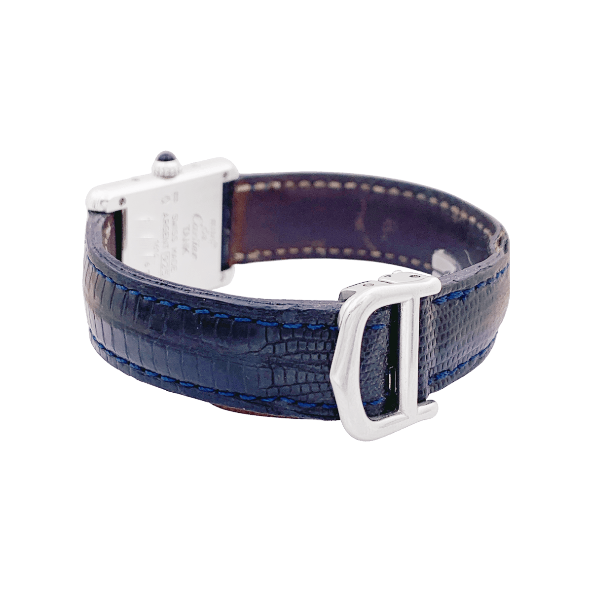 Montre Cartier "Tank Must" argent, cuir. - Maison Eloe
