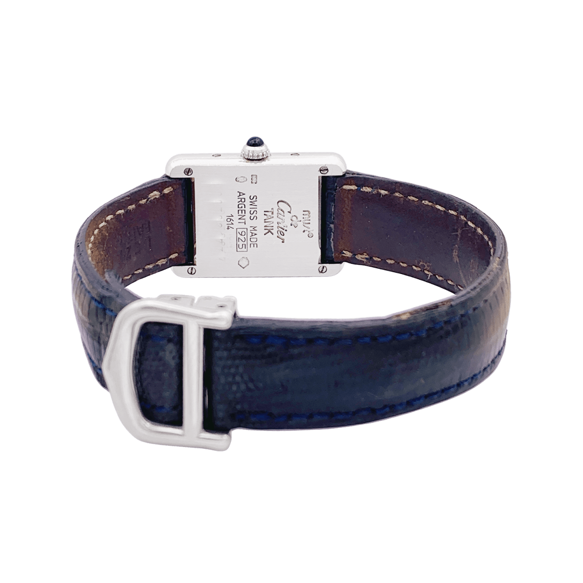 Montre Cartier "Tank Must" argent, cuir. - Maison Eloe