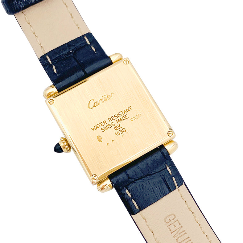 Cartier watch, "Tank Obus", yellow gold, leather.