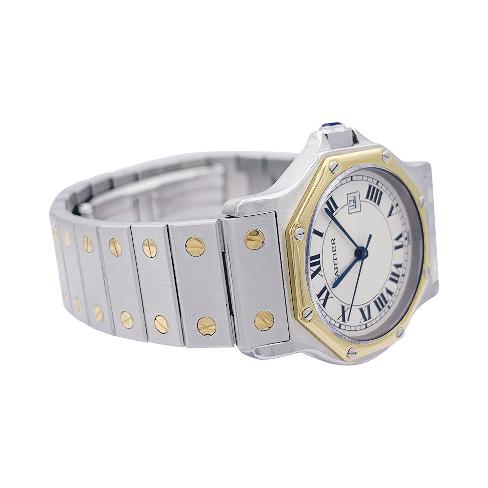 Cartier watch, "Santos Octogonale", steel and gold.