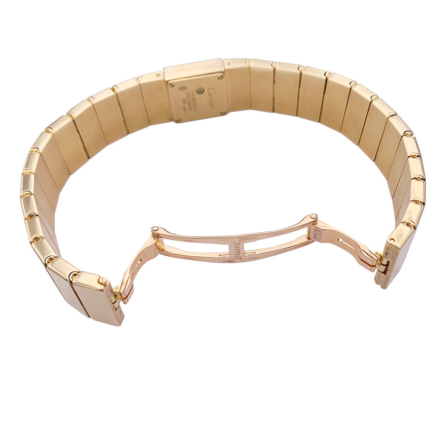 Cartier watch, "Tank Lingot", yellow gold, diamonds.