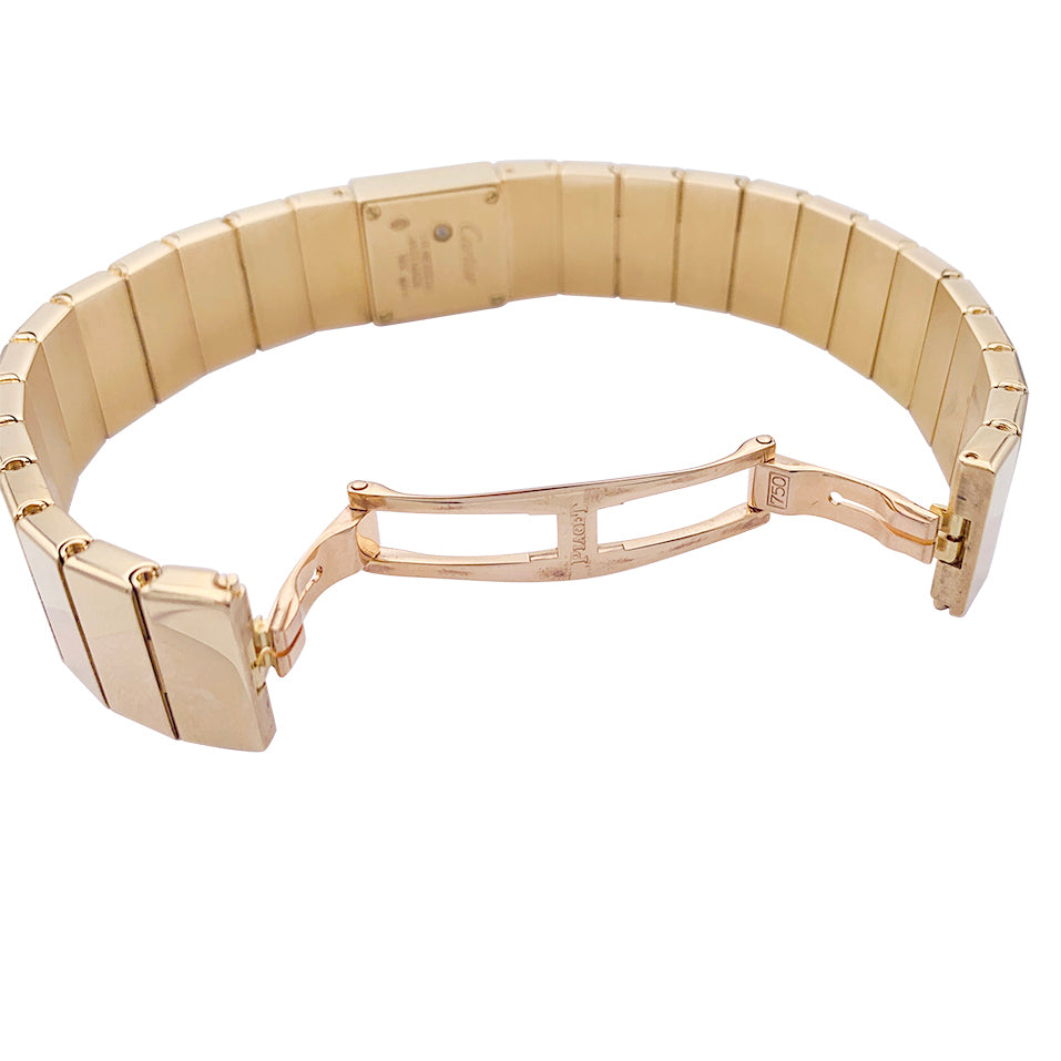 Cartier watch, "Tank Lingot", yellow gold, diamonds.