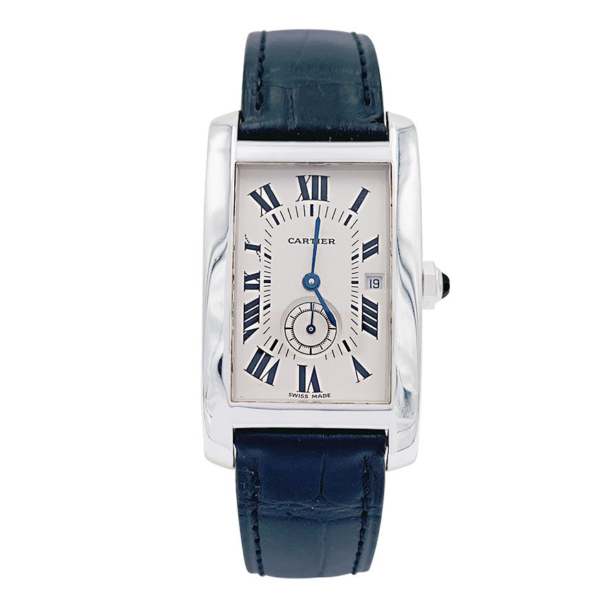 Cartier watch, "Tank Américaine", white gold.