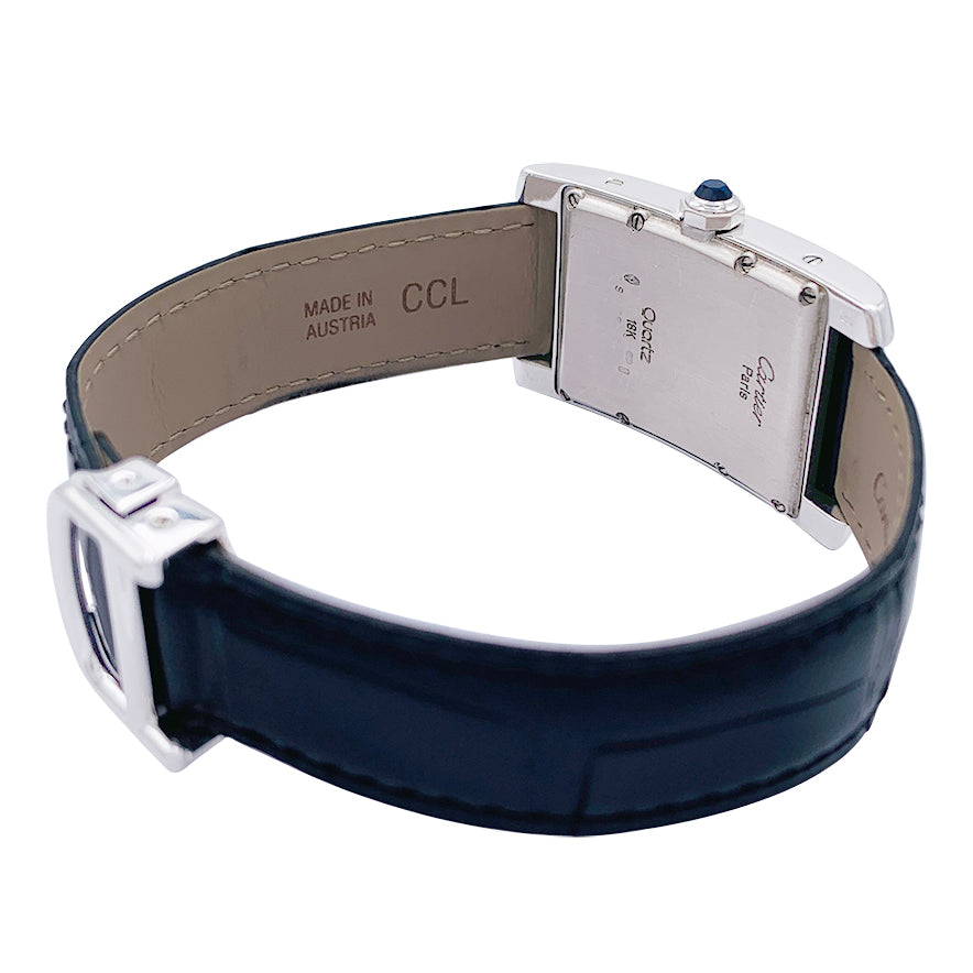 Cartier watch, "Tank Américaine", white gold.
