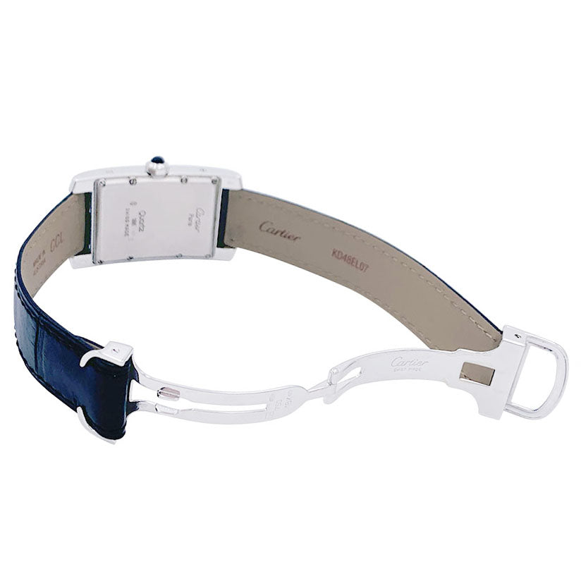 Cartier watch, "Tank Américaine", white gold.