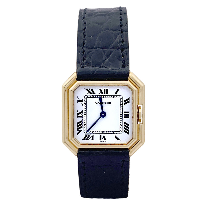 Cartier watch, "Belt", yellow gold, leather.