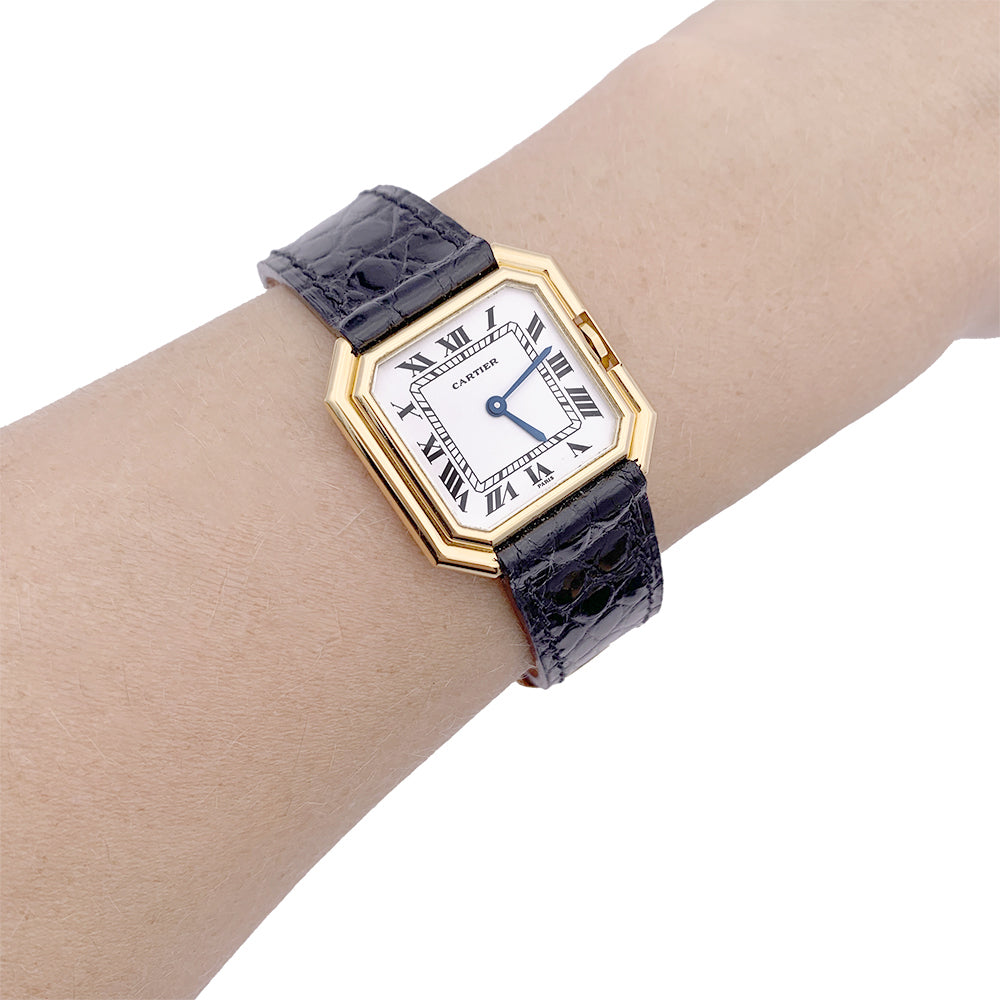 Cartier watch, "Belt", yellow gold, leather.