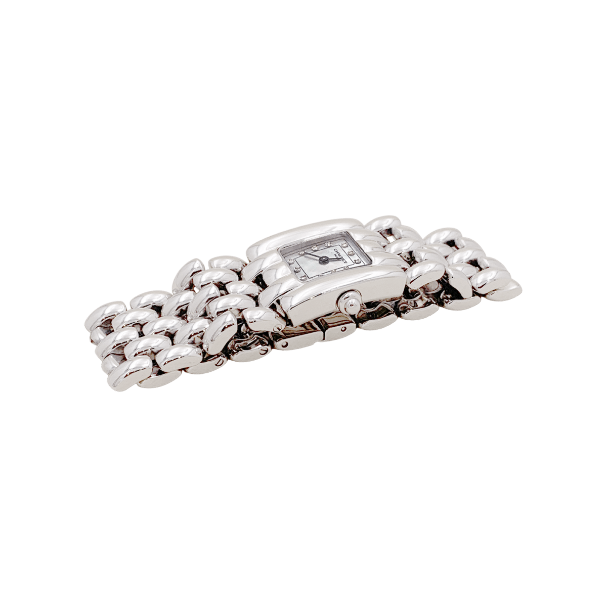 Montre Chaumet modèle "Khésis" en acier, nacre. - Maison Eloe