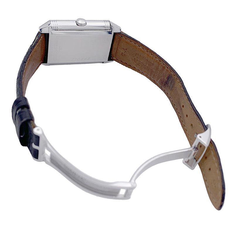 Montre Jaeger Lecoultre, "Reverso Classique", acier, cuir.