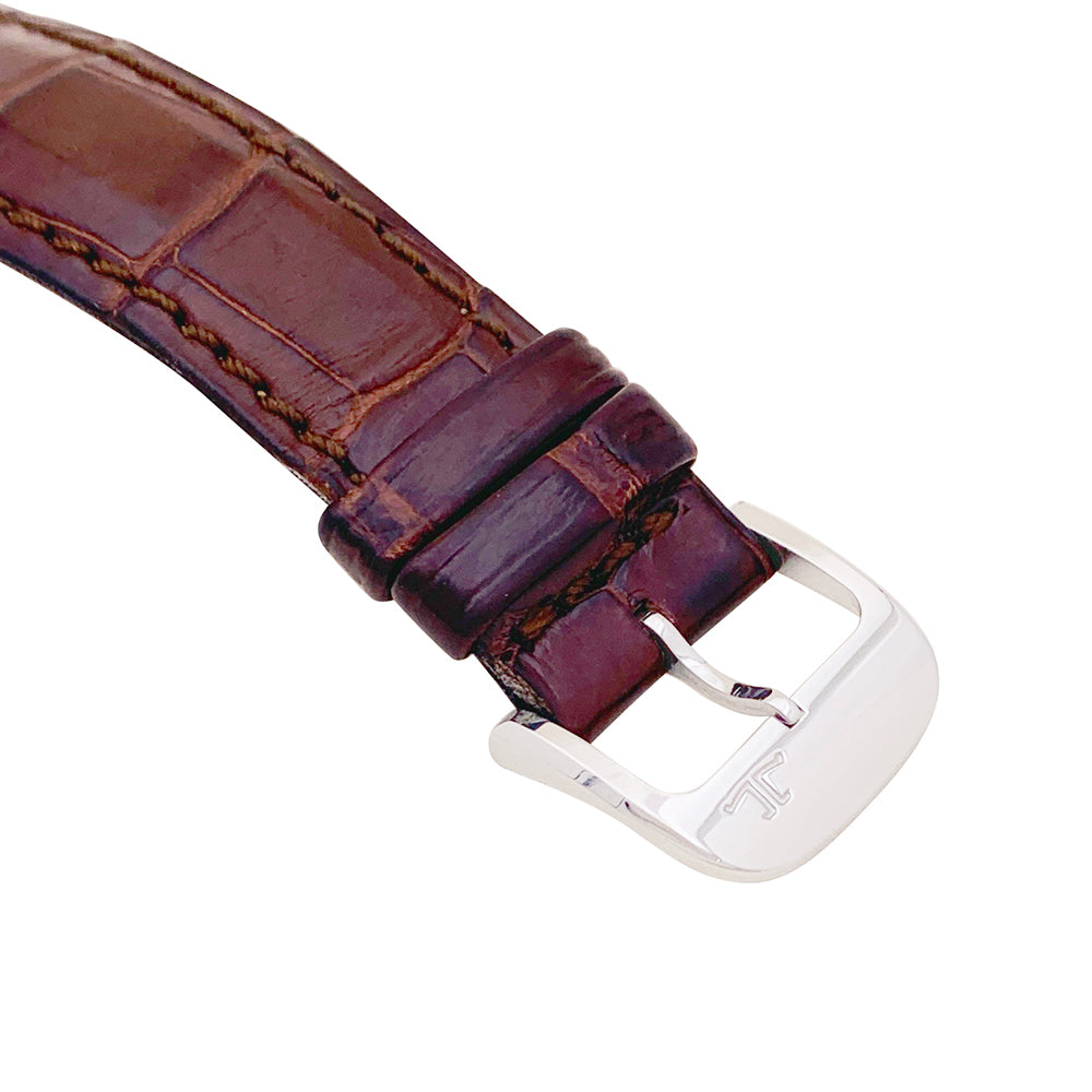 Montre Jaeger Lecoultre, "Master Control", acier, cuir.