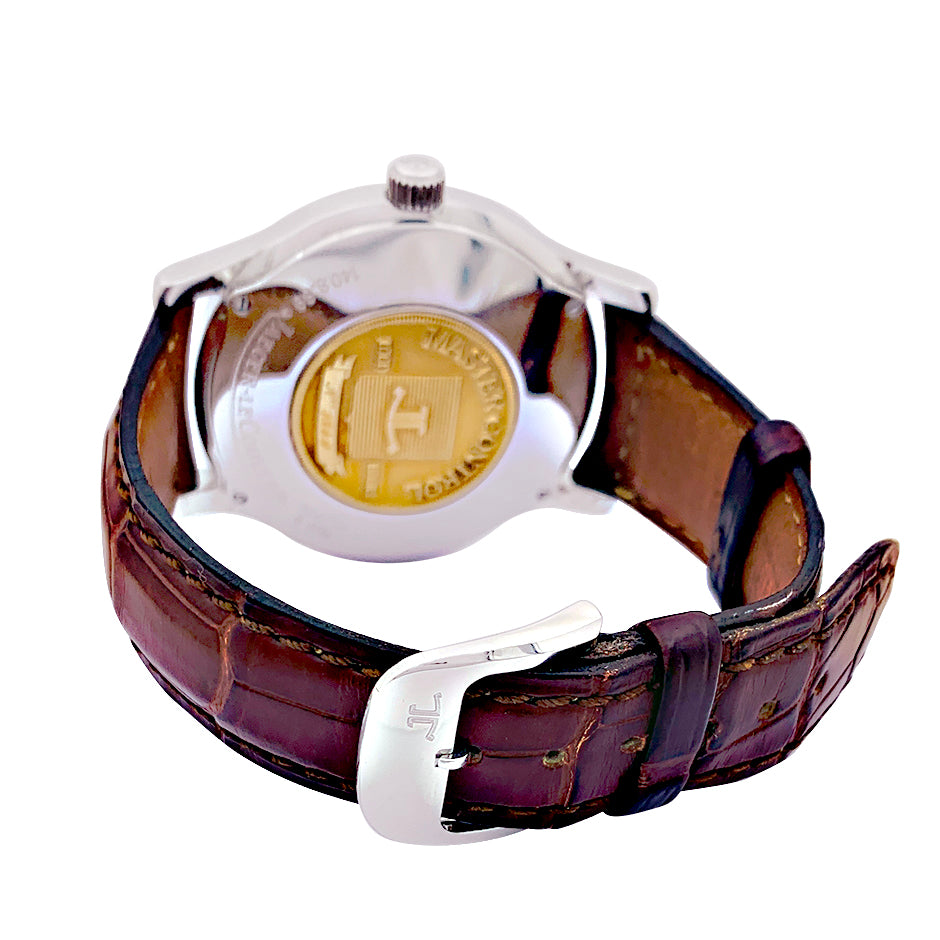 Montre Jaeger Lecoultre, "Master Control", acier, cuir.