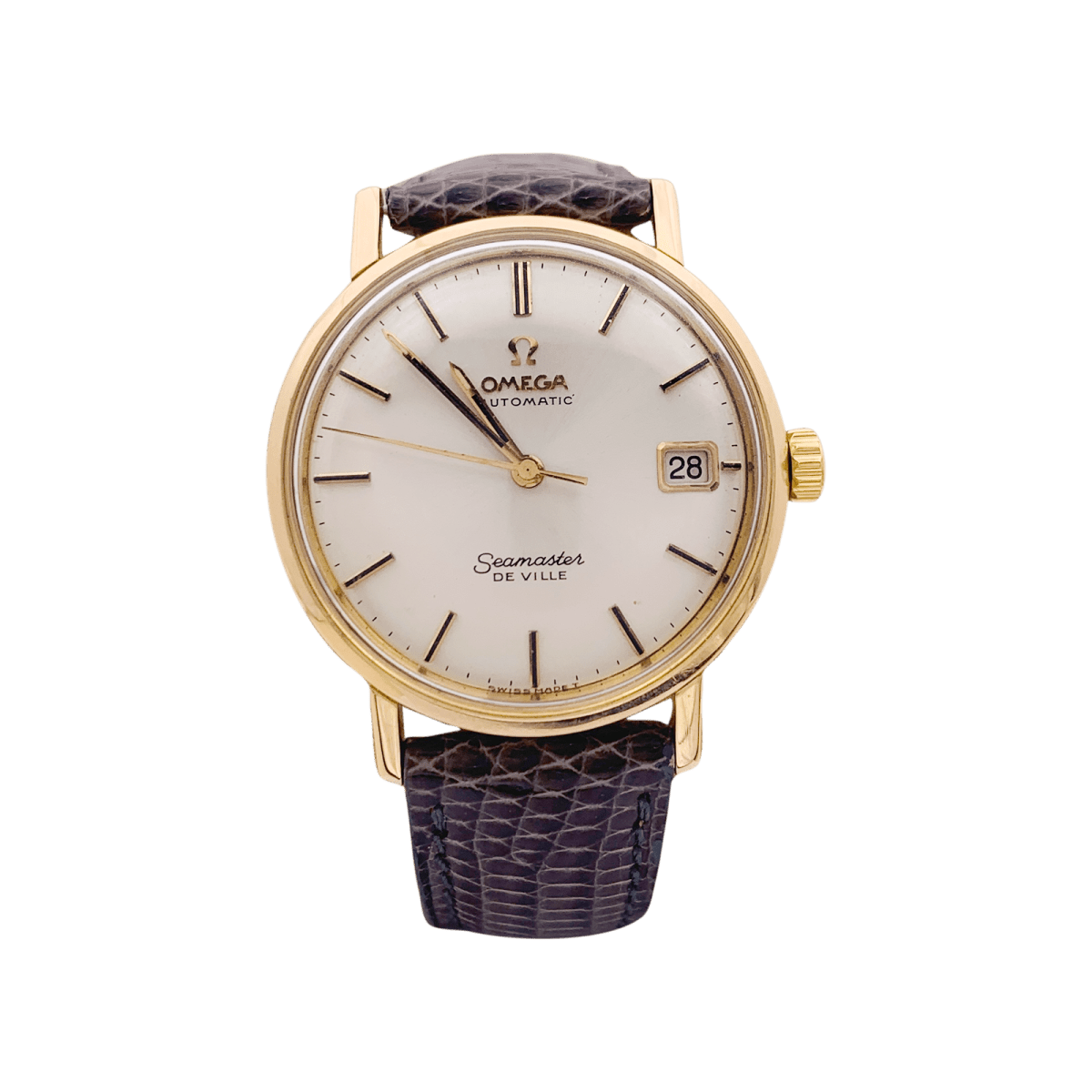 Montre Omega, "Seamaster De Ville" or rose, cuir. - Maison Eloe