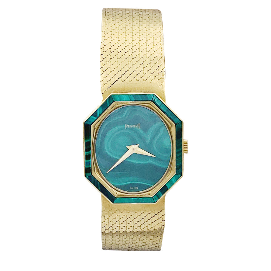 Montre Piaget x Jean Eté, or jaune, malachite.