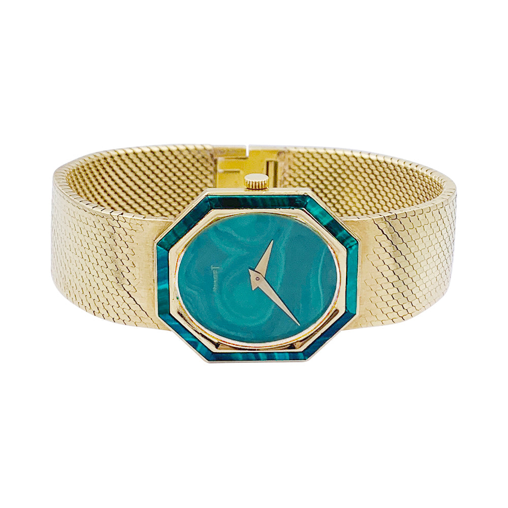Piaget x Jean Eté watch, yellow gold, malachite.