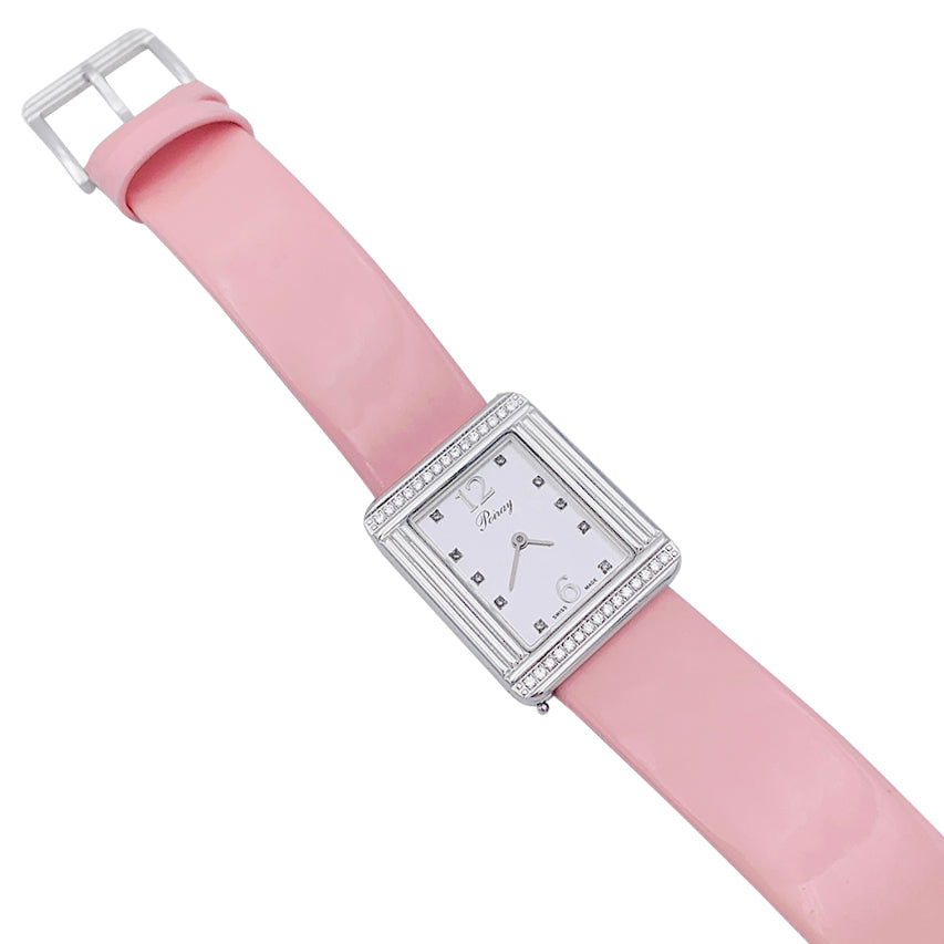 Poiray watch, "Ma Première", steel, diamonds.