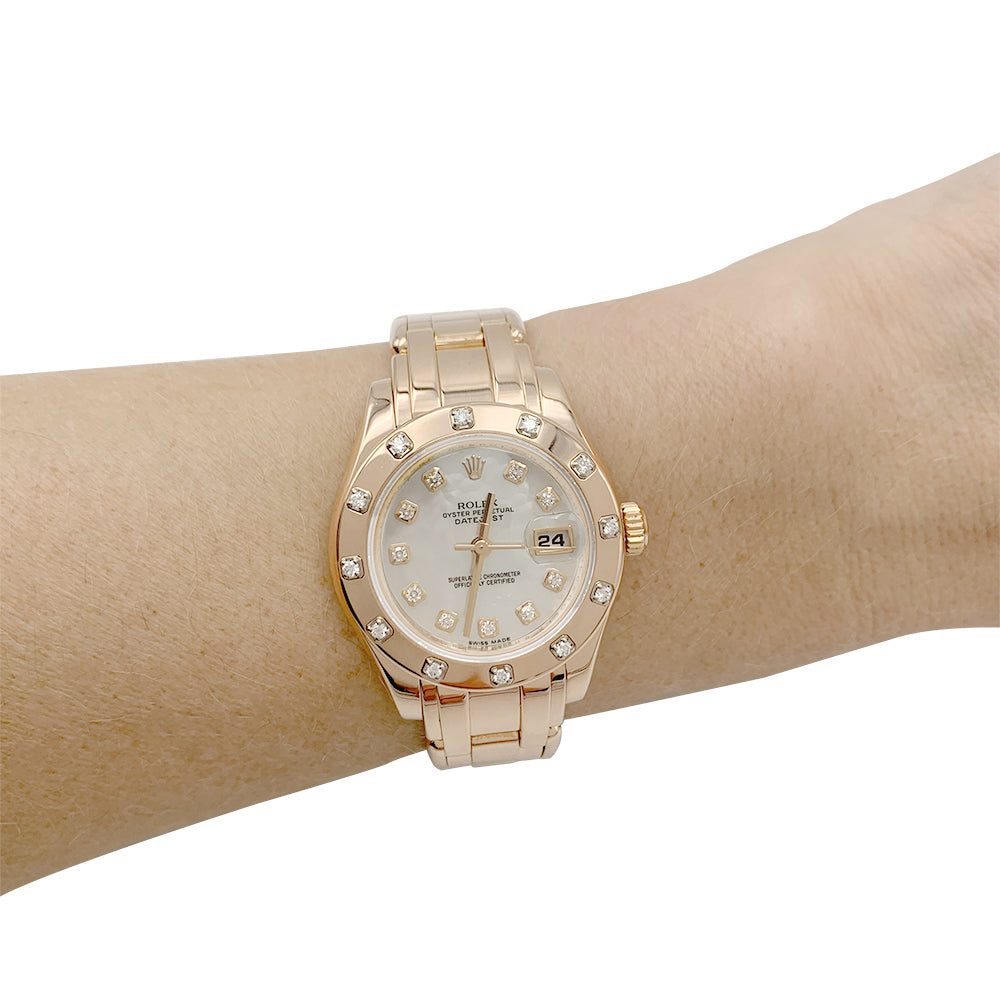 Rolex watch, "Pearl Master", pink gold, mother-of-pearl and diamonds.