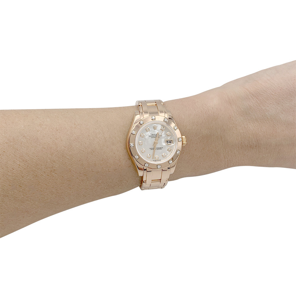 Rolex watch, "Pearl Master", pink gold, mother-of-pearl and diamonds.