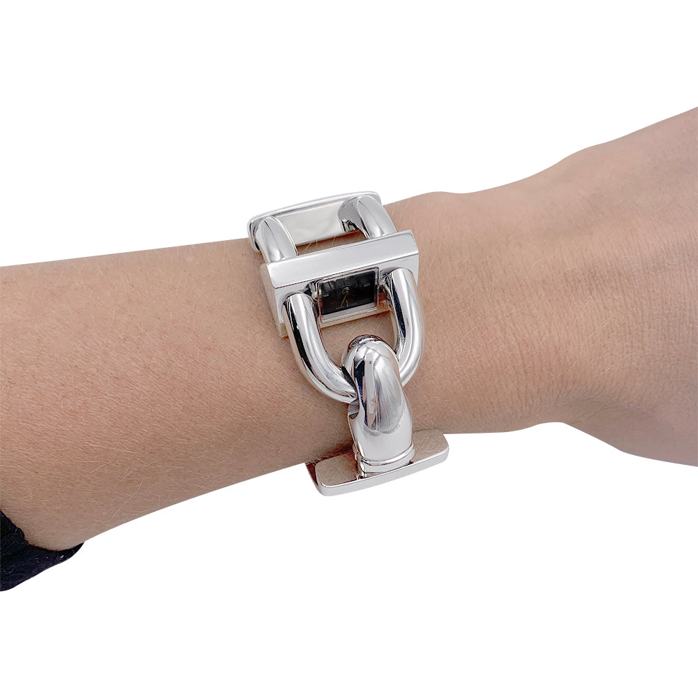 Van Cleef & Arpels watch, “Cadenas”, steel, leather.