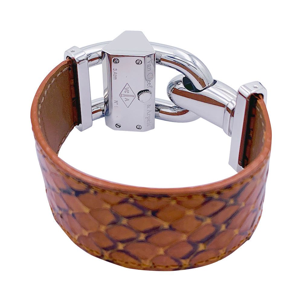 Van Cleef & Arpels watch, “Cadenas”, steel, leather.