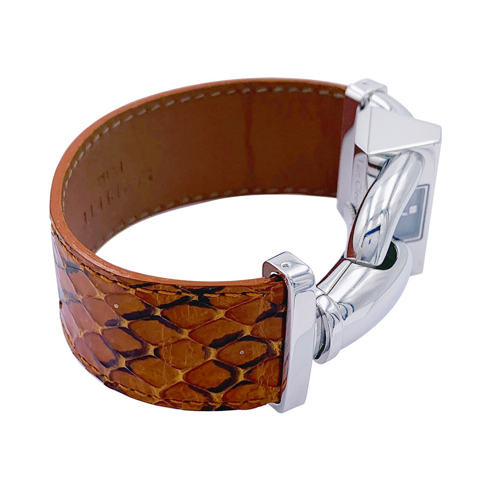 Van Cleef & Arpels watch, “Cadenas”, steel, leather.