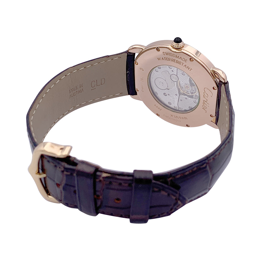 Cartier watch, "Ronde Louis Cartier", pink gold, leather.