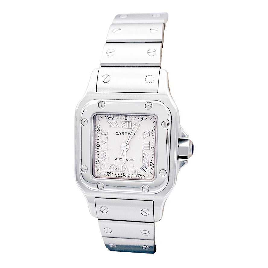 Cartier watch, "Santos Galbée", steel.