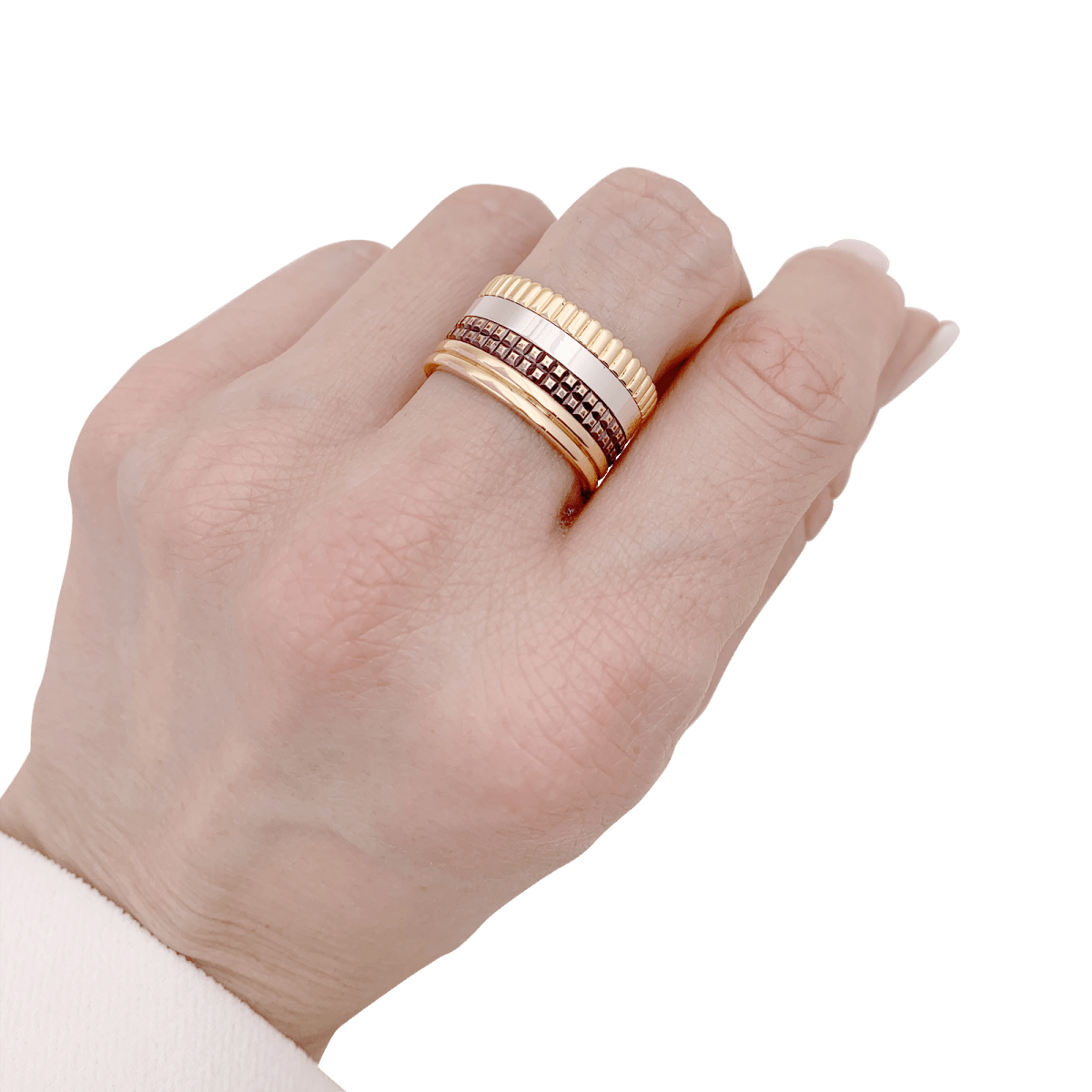 Bague Boucheron "Quatre Classique Large" trois ors. - Maison Eloe