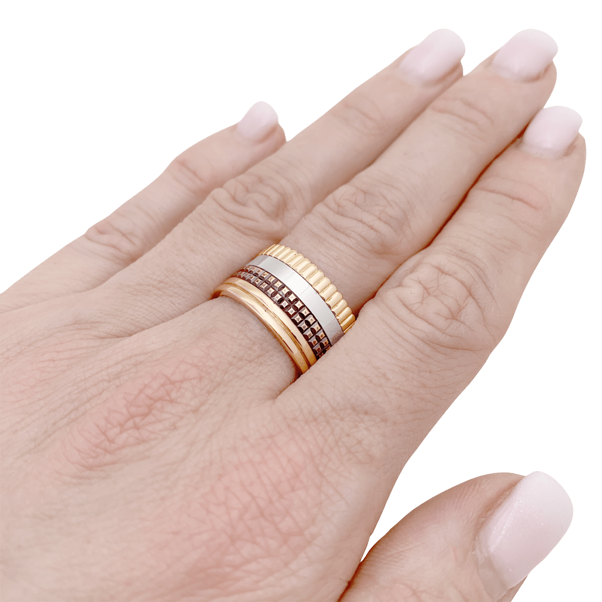 Bague Boucheron "Quatre Classique Large" trois ors. - Maison Eloe