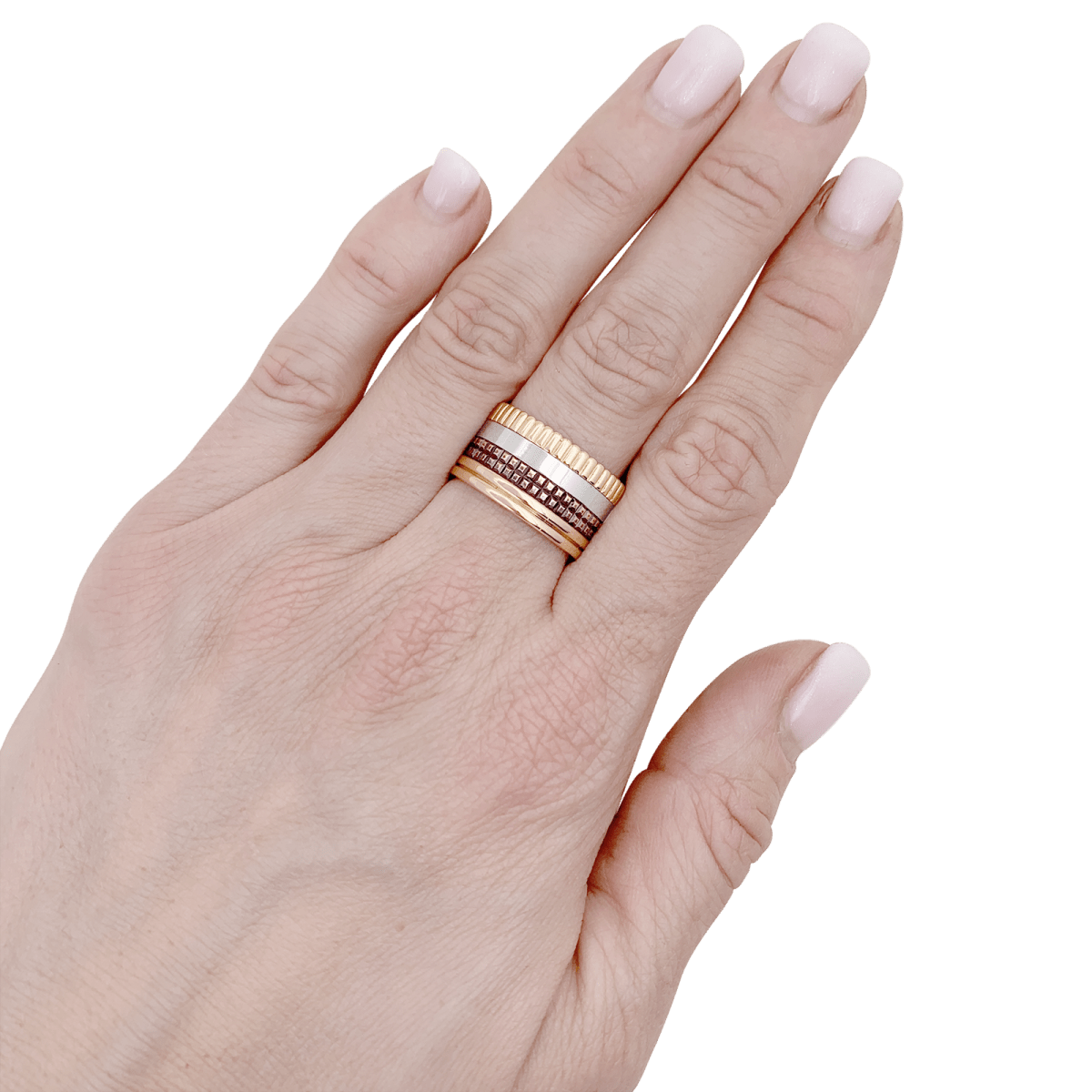 Bague Boucheron "Quatre Classique Large" trois ors. - Maison Eloe
