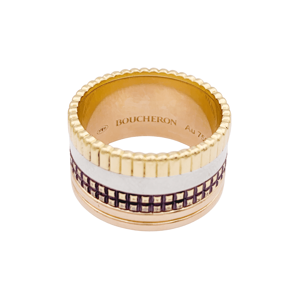 Bague Boucheron "Quatre Classique Large" trois ors. - Maison Eloe
