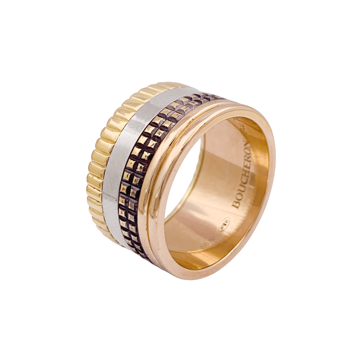 Bague Boucheron "Quatre Classique Large" trois ors. - Maison Eloe