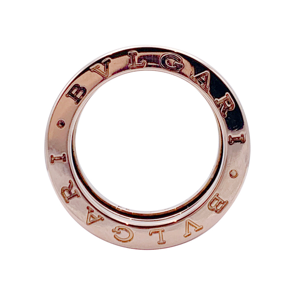 Bague Bulgari, "B.Zero1", or rose et diamants.
