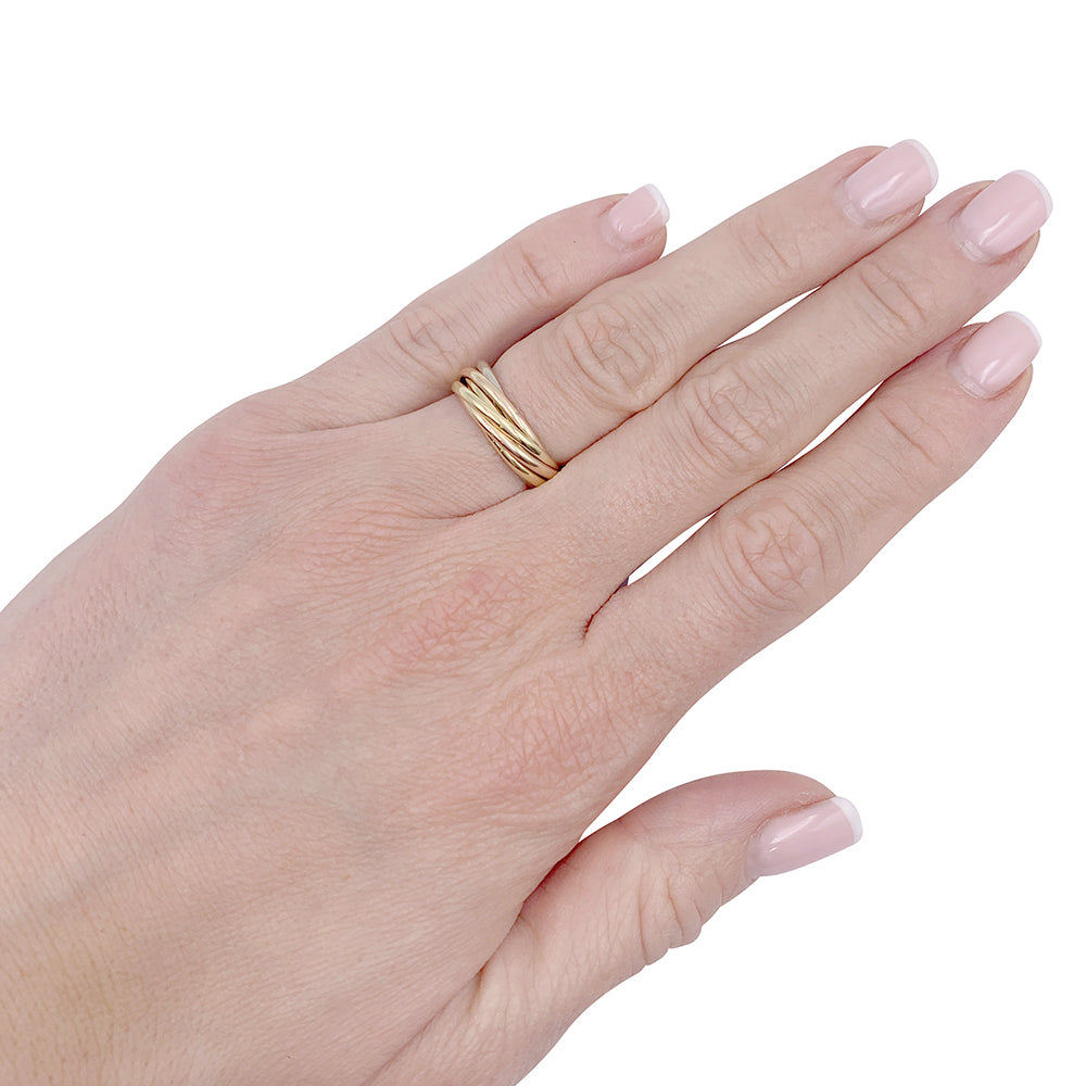 Cartier ring, "Semainier", three golds.