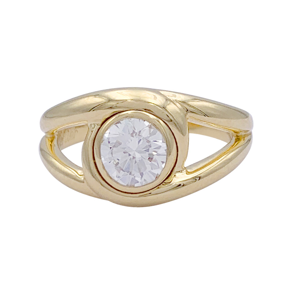Bague Cartier, "Astragale", or jaune, diamant.
