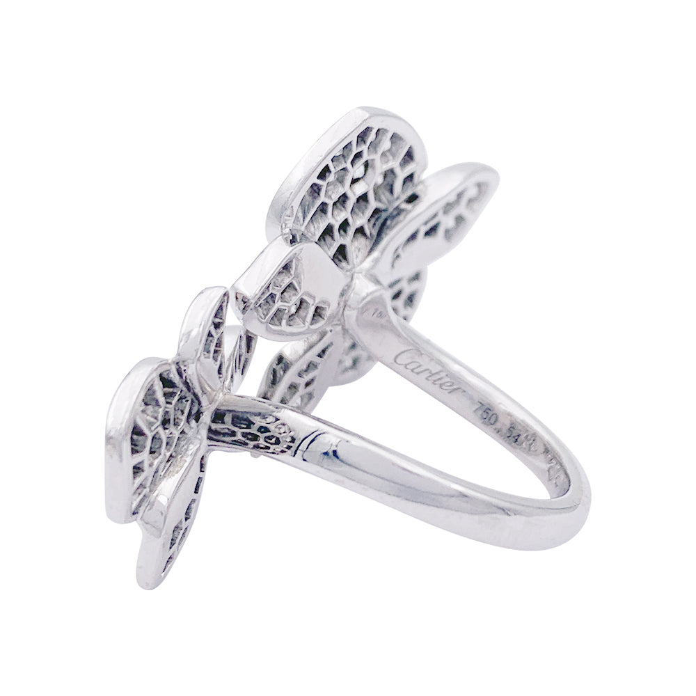 Bague Cartier, "Caresse d'Orchidées", or blanc, diamants.