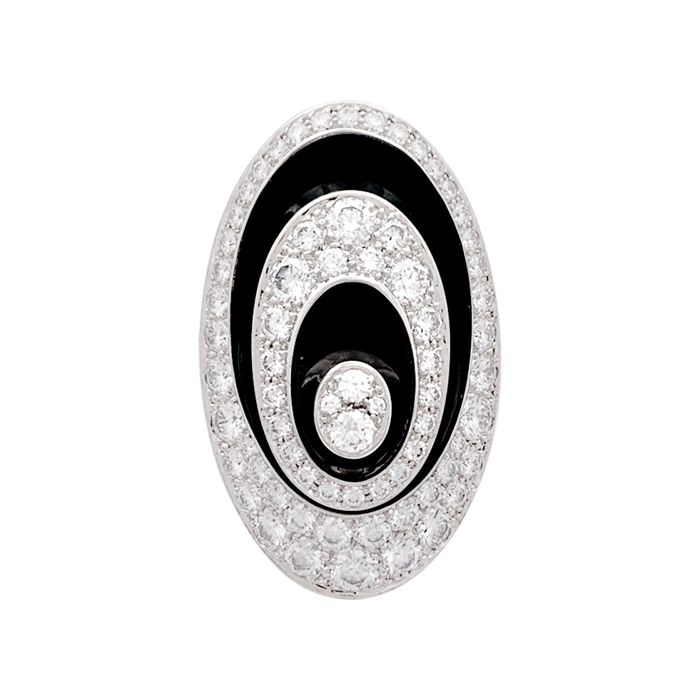 Cartier ring, "Hypnose", white gold, diamonds, black ceramic.