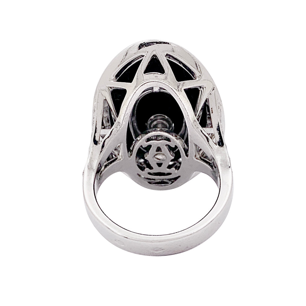 Cartier ring, "Hypnose", white gold, diamonds, black ceramic.