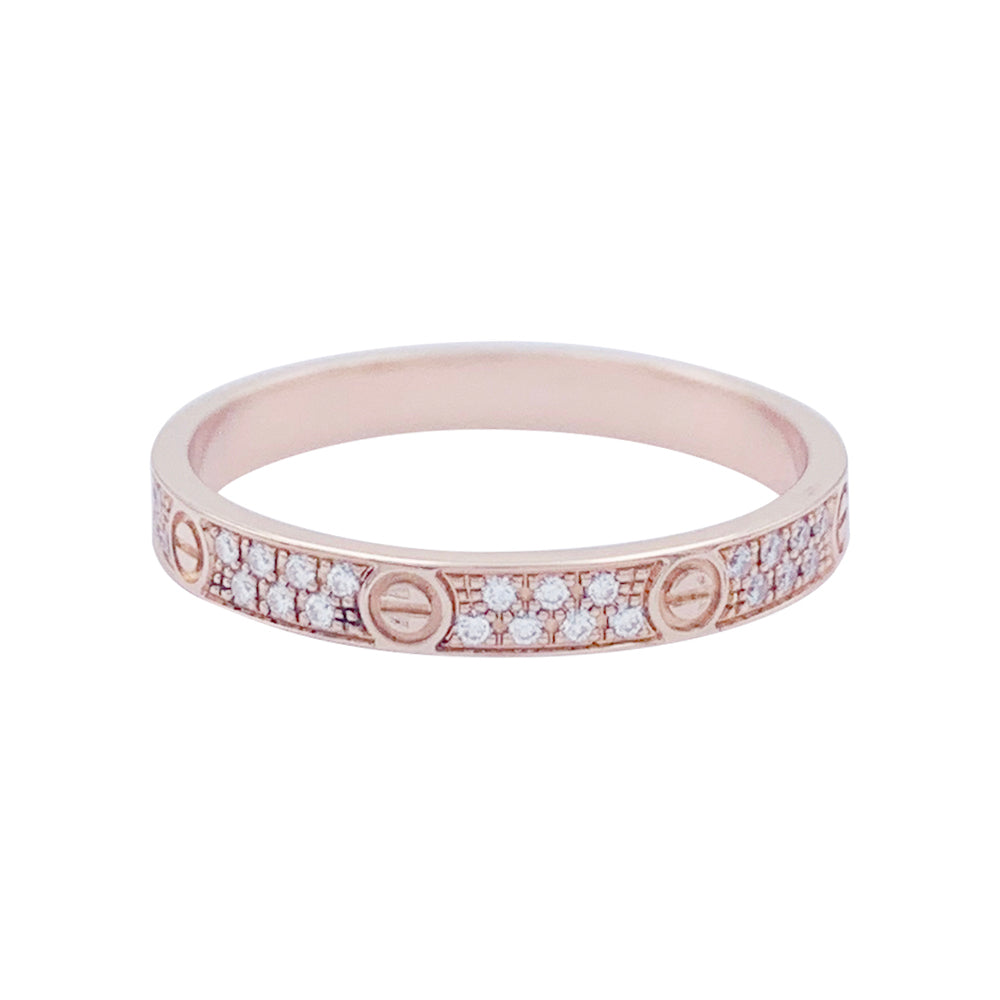 Cartier ring, "Love", pink gold, diamonds.