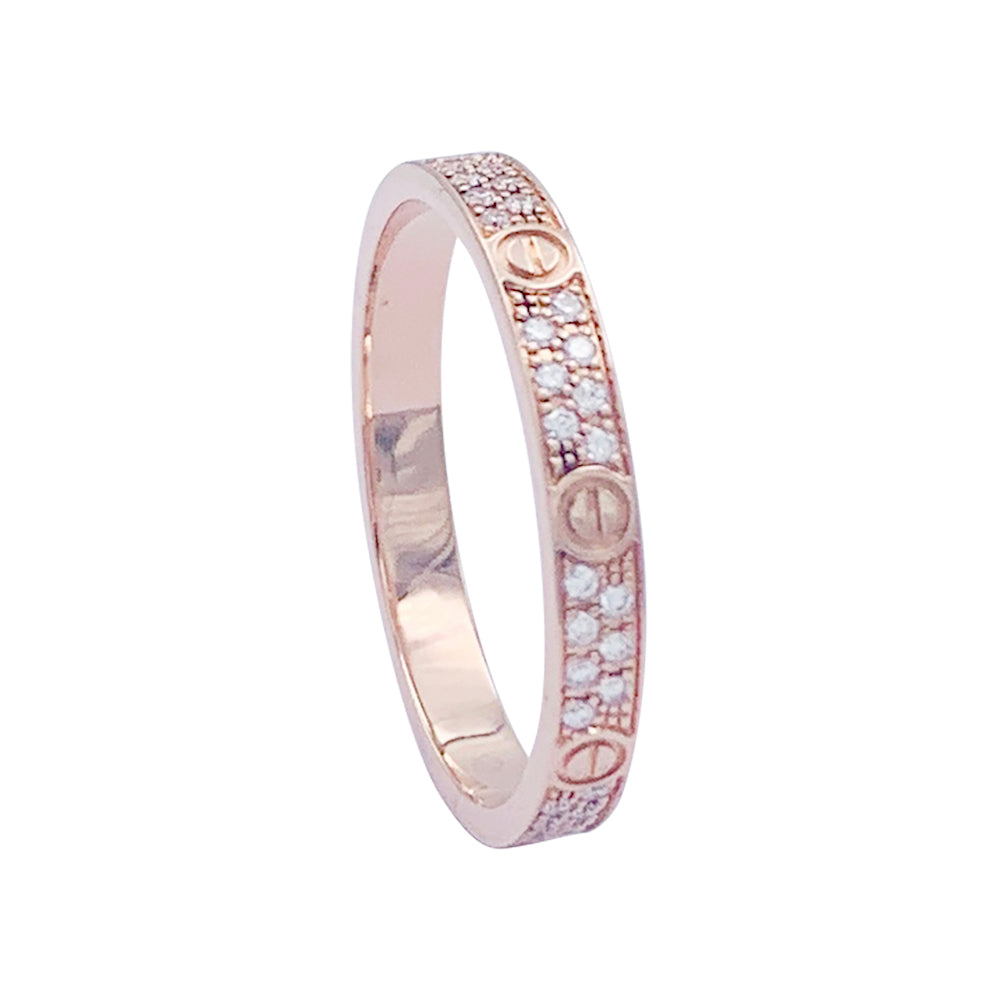 Cartier ring, "Love", pink gold, diamonds.