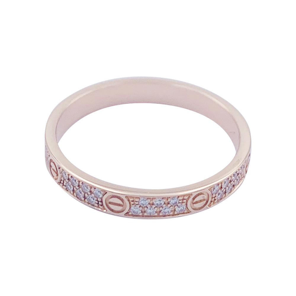 Cartier ring, "Love", pink gold, diamonds.
