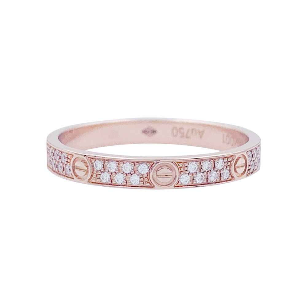 Cartier ring, "Love", pink gold, diamonds.