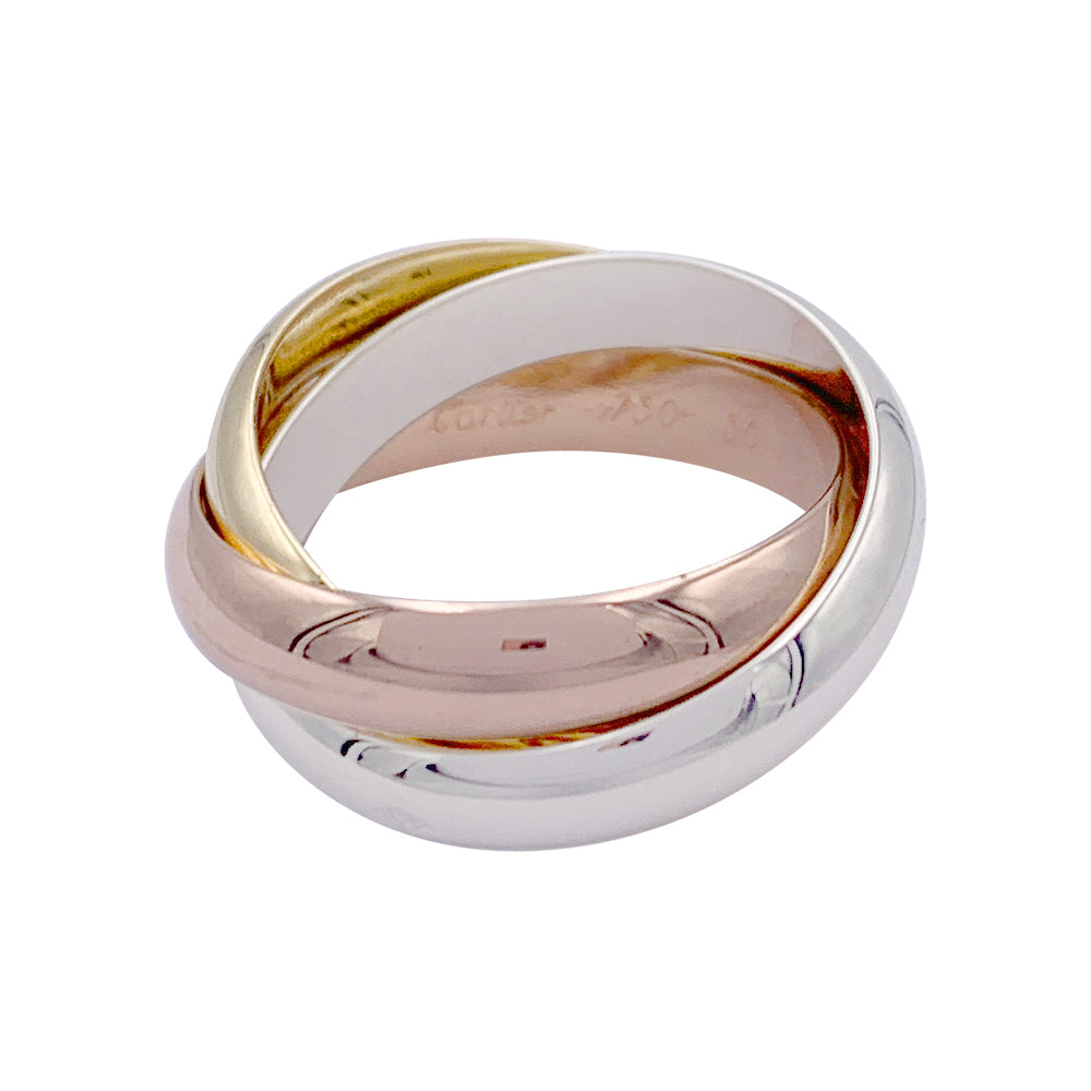 Cartier ring, Trinity", three golds.