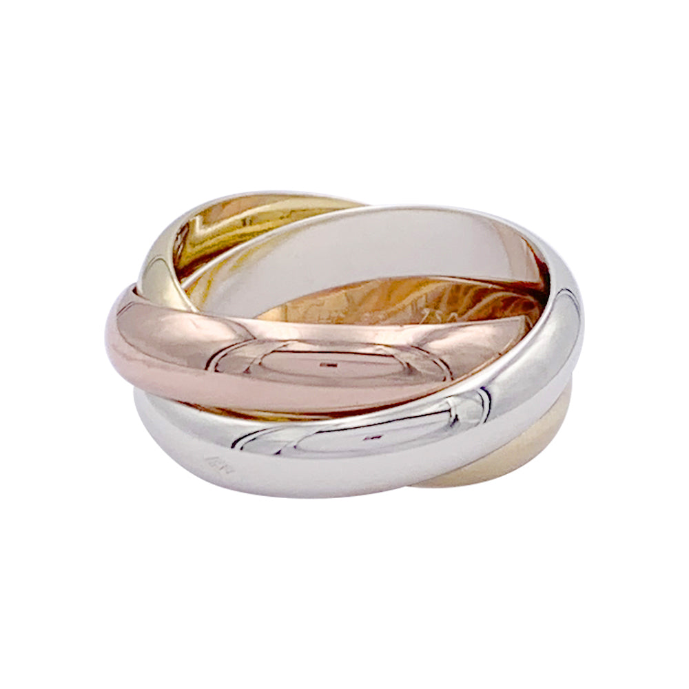 Cartier ring, Trinity", three golds.