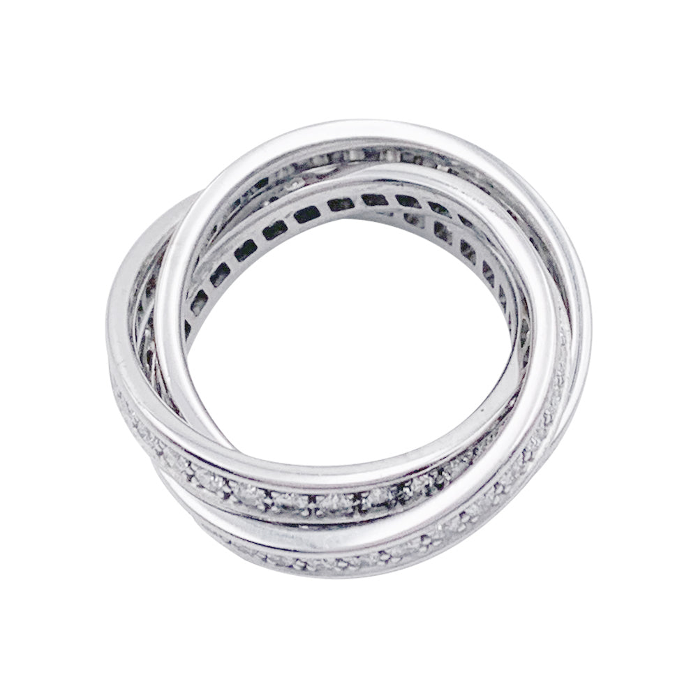 Cartier ring, "Trinity", in white gold and diamonds.