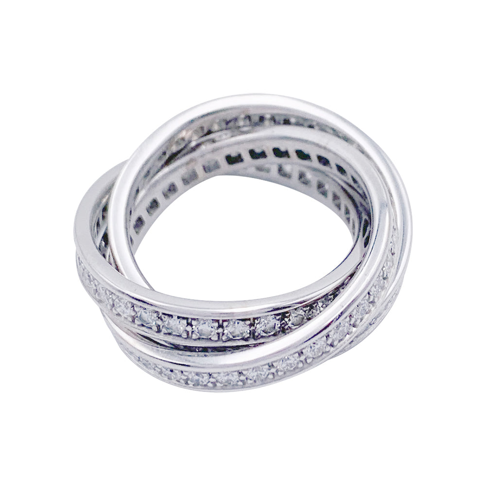 Cartier ring, "Trinity", in white gold and diamonds.